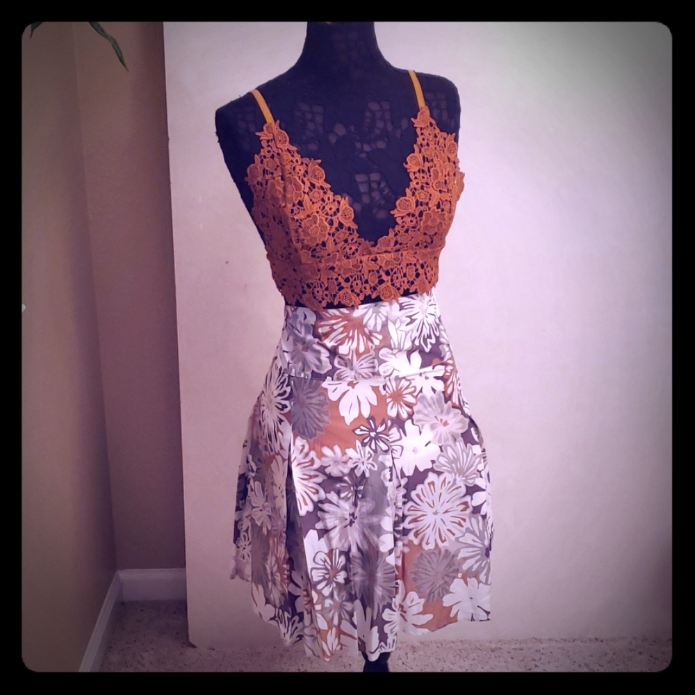 💙💙💙A-LINE skirt with pleat through out skirt